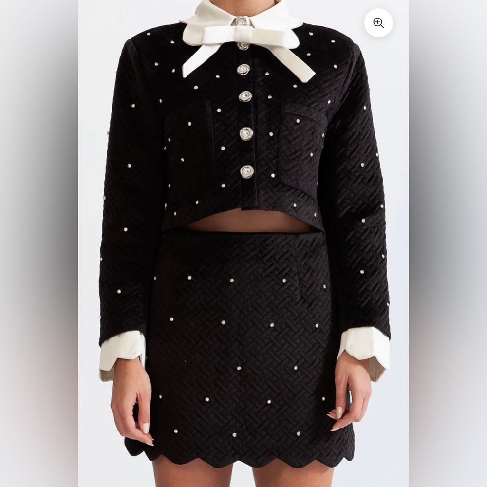 Sophisticated two piece mini skirt set